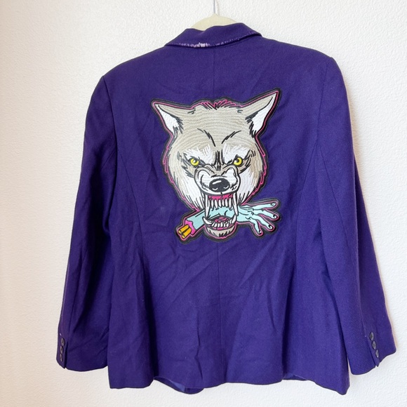 Pendleton Jackets & Blazers - Custom Pendleton Vintage Purple Blazer with Wolf Zombie patch Size 10